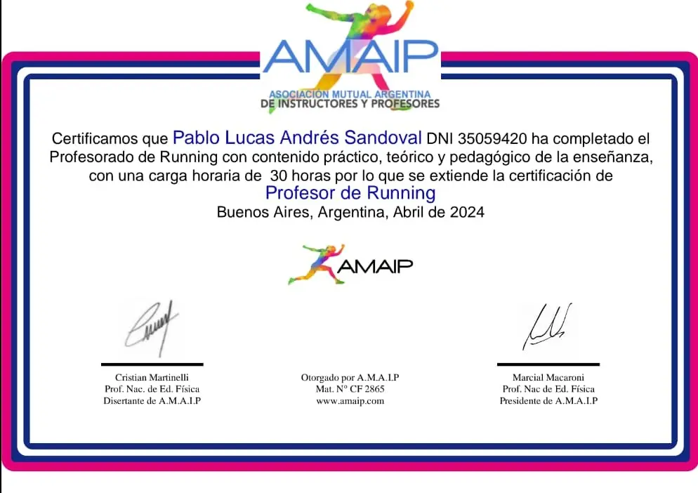 Certificación AMAIP - Pablo Sandoval